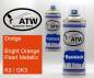 Preview: Dodge, Bright Orange Pearl Metallic, K3 / GK3: 400ml Sprühdose + 400ml Klarlack - Set, von ATW Autoteile West.